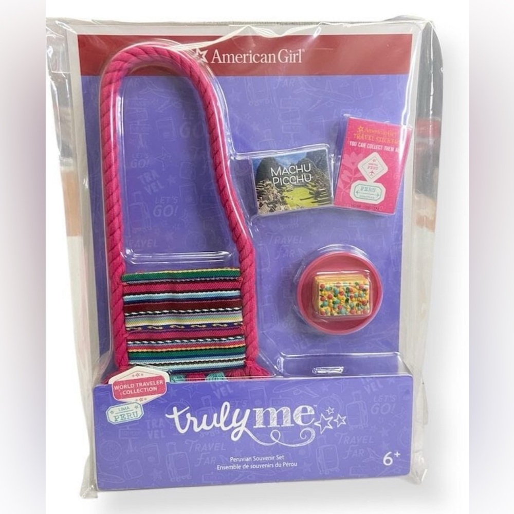 American Girl Pink and Multicolor Peru Travel Set